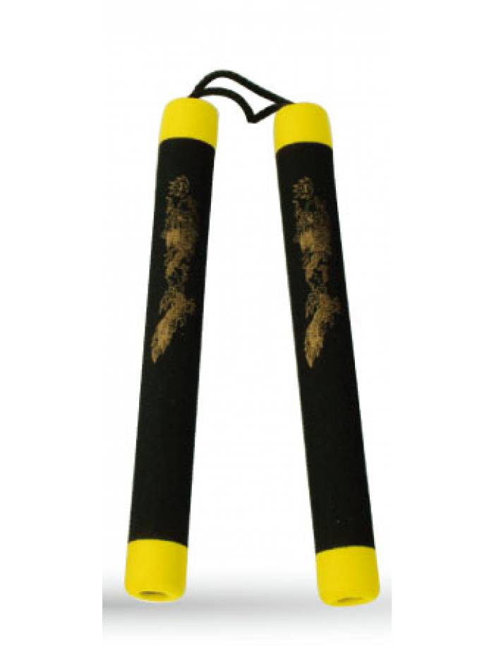 Nunchaku spuma Galben/Negru/Galben