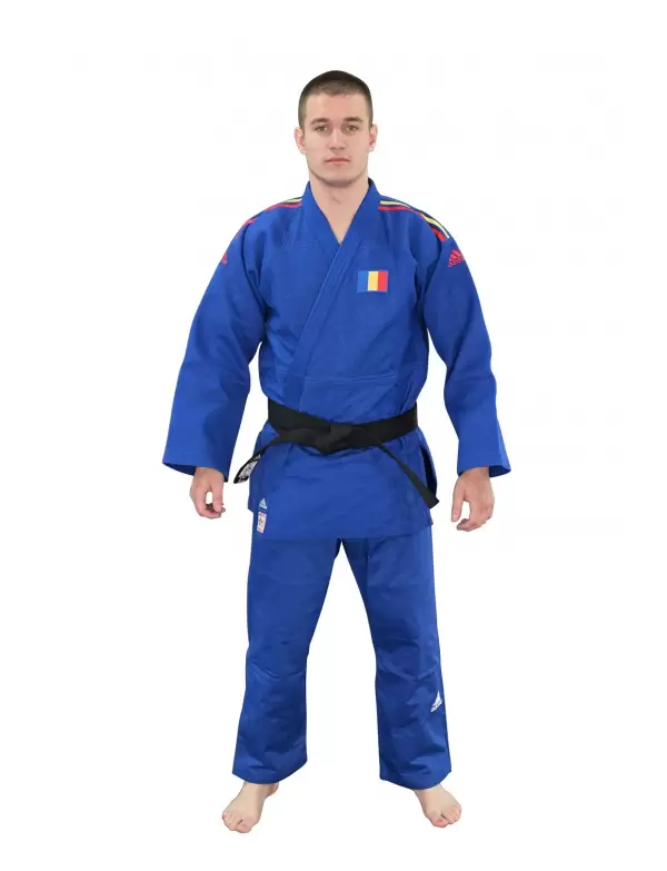 Kimono Judo Adidas Champion II IJF Tricolor Albastru